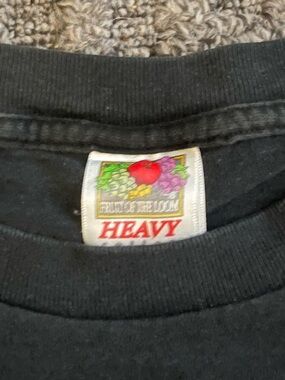 Vintage 90’s Fruit of the Loom Heavy Cotton Plain Black T-Shirt Mens Size Large
